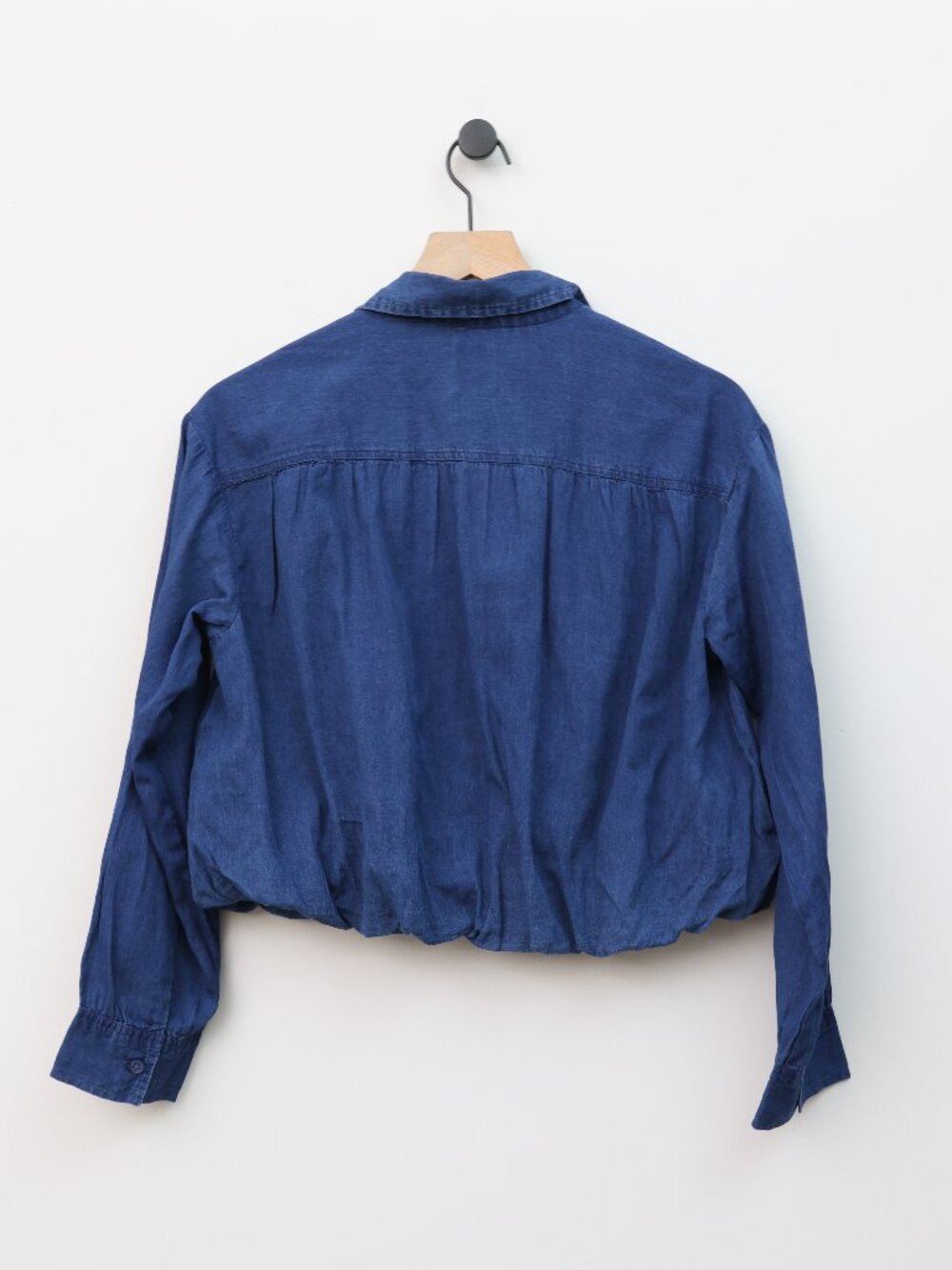 NWT GAP Bubble Hem Shirt Medium Indigo XS Petite - Picture 3 of 4